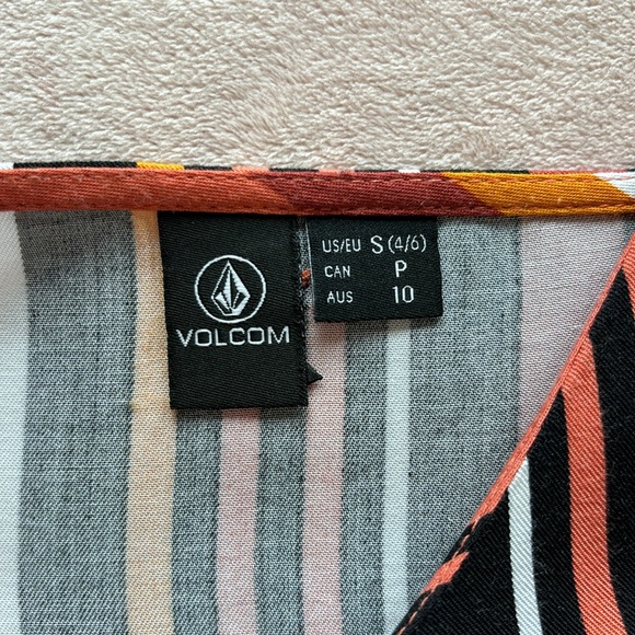 Volcom Midi Dress Orange Striped Spaghetti Straps Size S - Picture 9 of 12